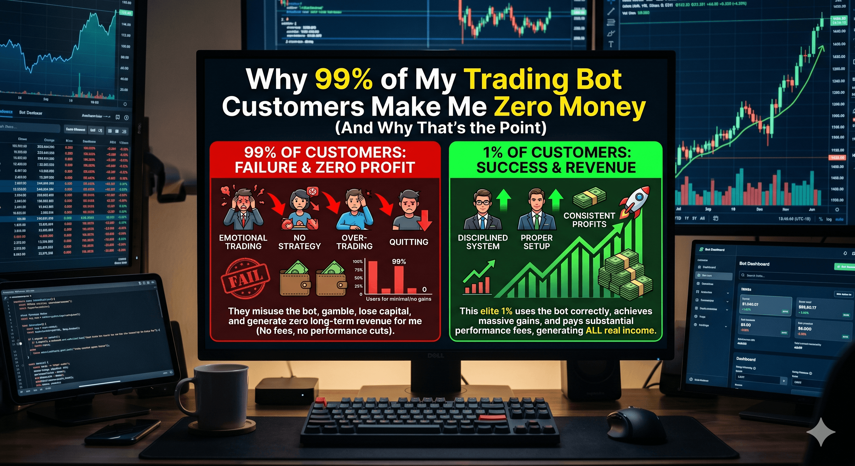Why 99% of My Trading Bot Customers Make Me Zero Money (And Why That's the Point)